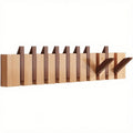 Wall-Mounted Coat Rack 1pc Natural Wood Wall-Mounted Coat Rack with 10 Hooks - Piano-Shaped Accordion Design, Walnut Finish, Space-Saving Vertical Storage for Entryway, Bedroom, Bathroom - Easy Assembly, No Batteries\u002FElectricity, Durable Multi-Purpos