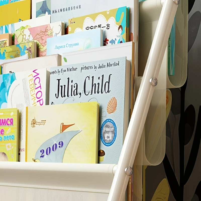 Heavy-Duty Iron Bookshelf Compatible for Home & Office - Freestanding Floor Shelf with Wide Tilted Shelves, Sturdy Metal Frame Storage Rack, Multi- Bookcase for Living Room, Bedroom, Study - Assembly, Space-Saving, Standing Shelf