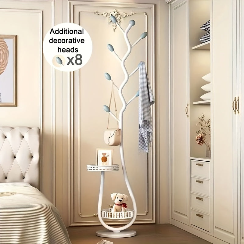 One Piece of Stylish Standalone Metal Clothing Rack with a Shelf - a Versatile Vertical Garment Organizer, Designed for Easy Mobility in for home Organization - Perfect for Coats, Hats, Scarves, And Additional Items