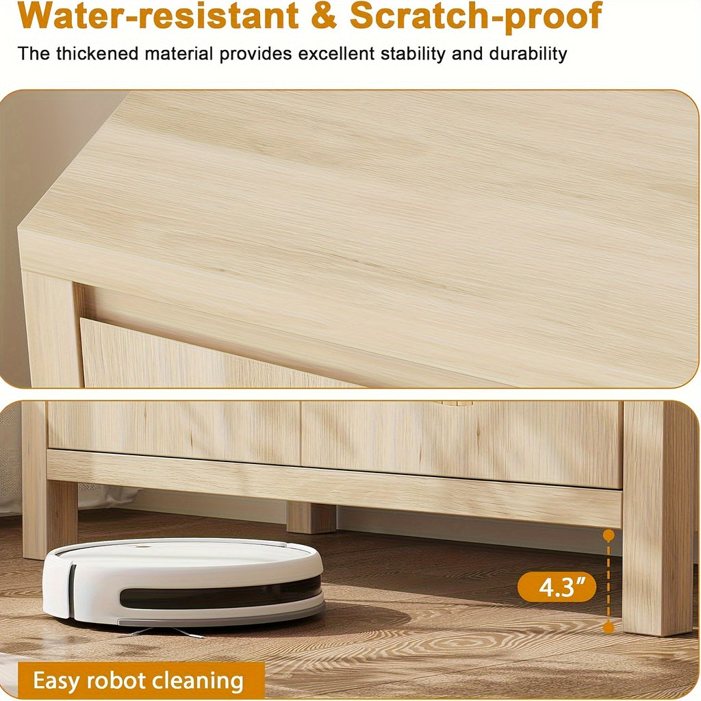 Rattan Storage Cabinet, Sideboard Buffet Cabinet With Doors And Shelves, Small Console Cabinet With Storage, Boho Accent Cabinet For Entryway, Living Room, Dining Room