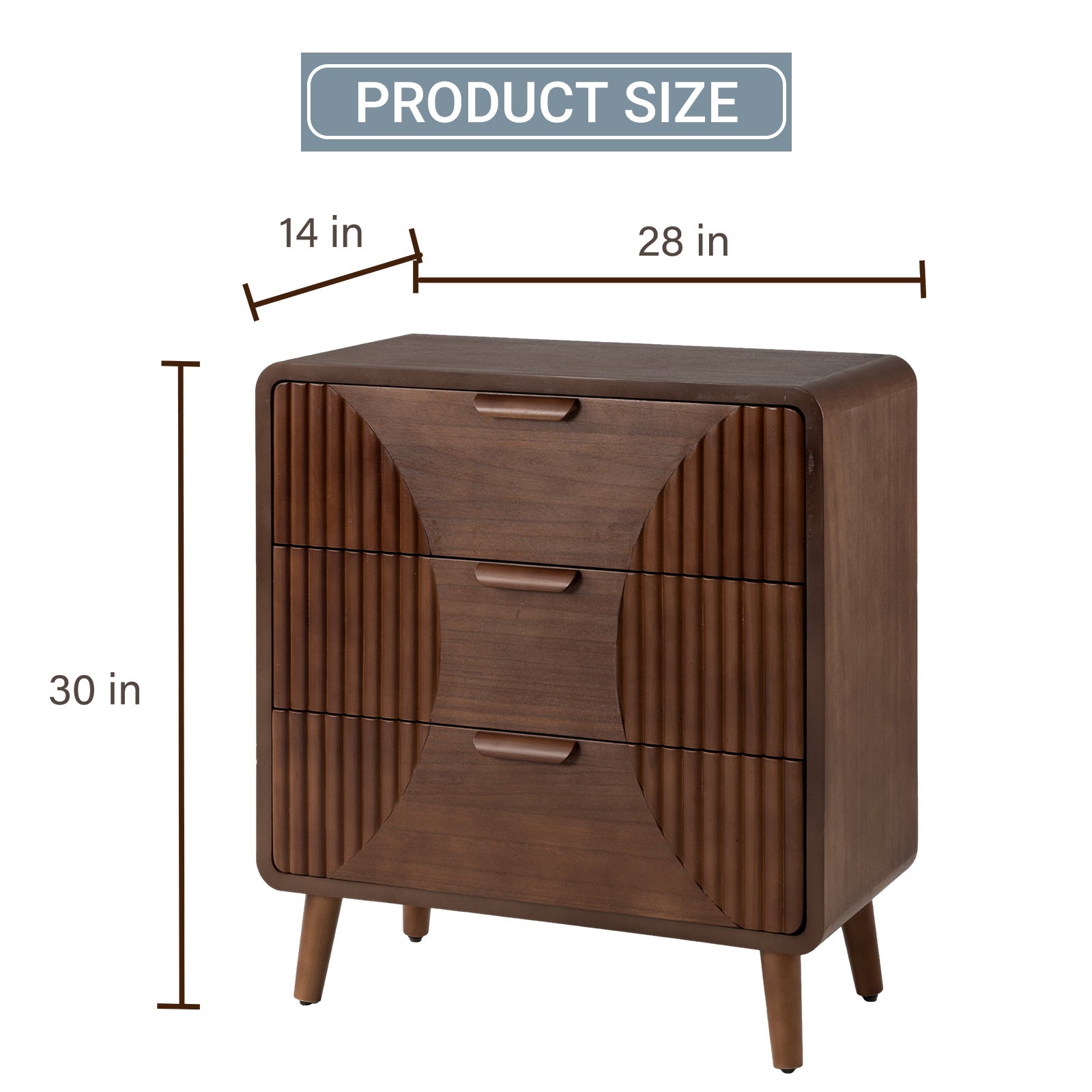 Cosiest Mid-Century Storage cabinet, for storage, Wood Accent End Table with One Storage Drawer for Living Room, Brown