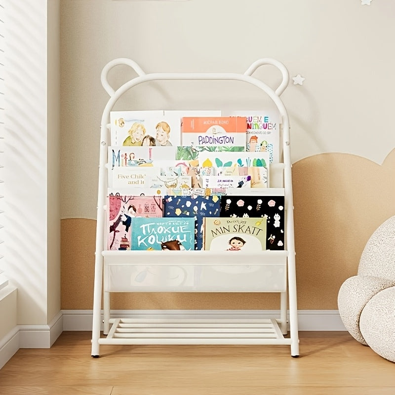 Heavy-Duty Iron Bookshelf Compatible for Home & Office - Freestanding Floor Shelf with Wide Tilted Shelves, Sturdy Metal Frame Storage Rack, Multi- Bookcase for Living Room, Bedroom, Study - Assembly, Space-Saving, Standing Shelf